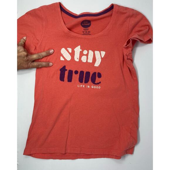 Life is Good Stay True Women's Classic Fit Applique Size XL Pre-Owned fair - Picture 8 of 9